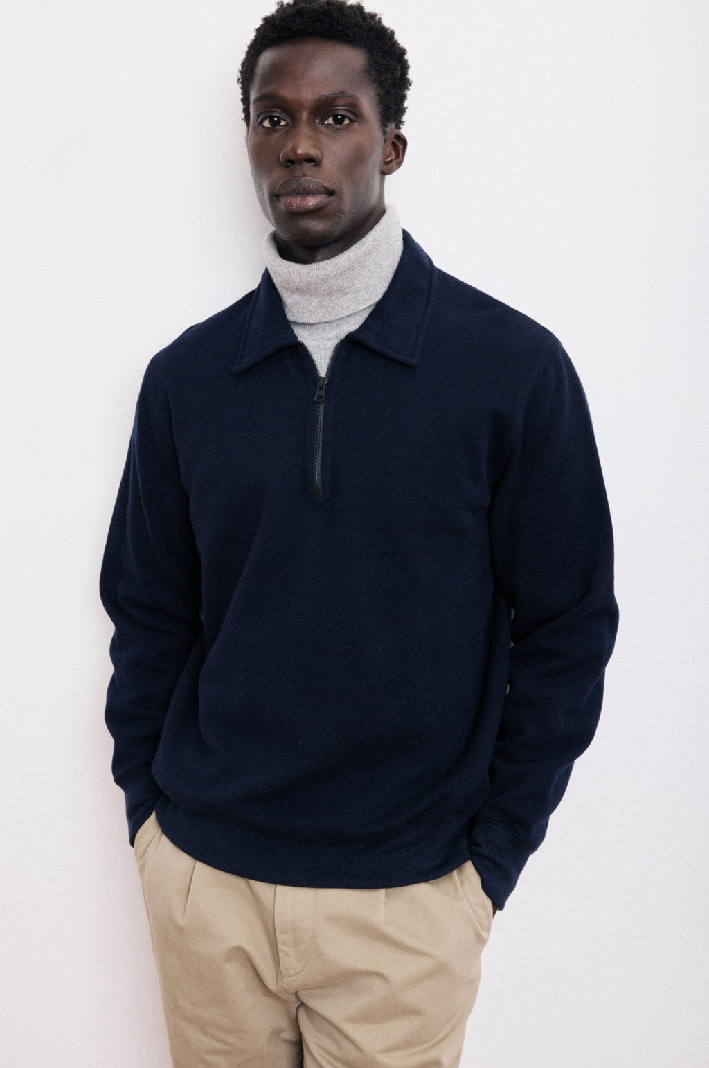 Polo Zipper Sweatshirt Dark Navy