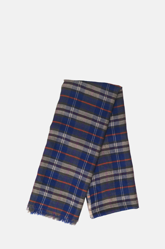 Tartan Scarf Indigo Purple Army
