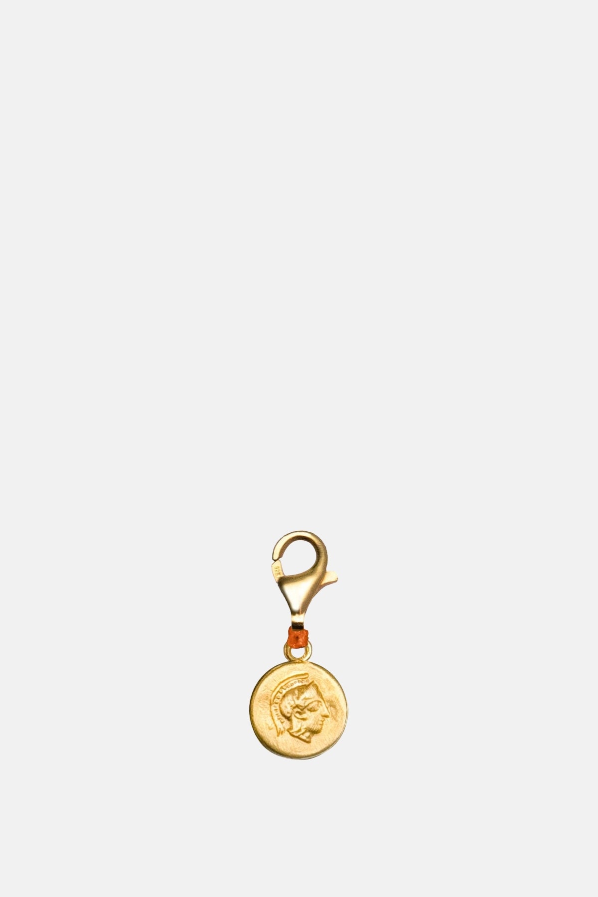 Hermina Athens Athena Coral Thread Clip On Gold Charm.