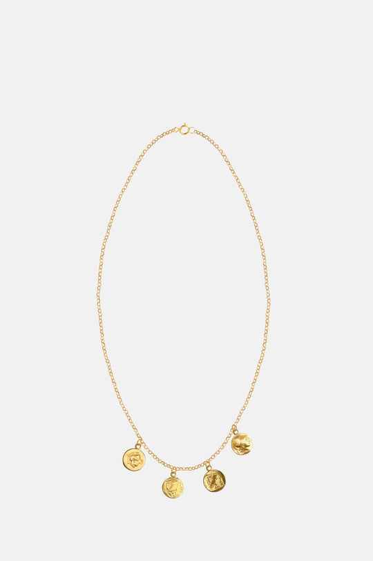 Athinules Charm Gold Necklace