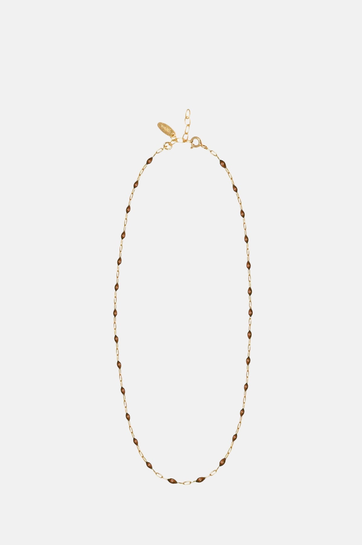 Hermina Athens Bronze Enamel Chain Necklace 85cm.