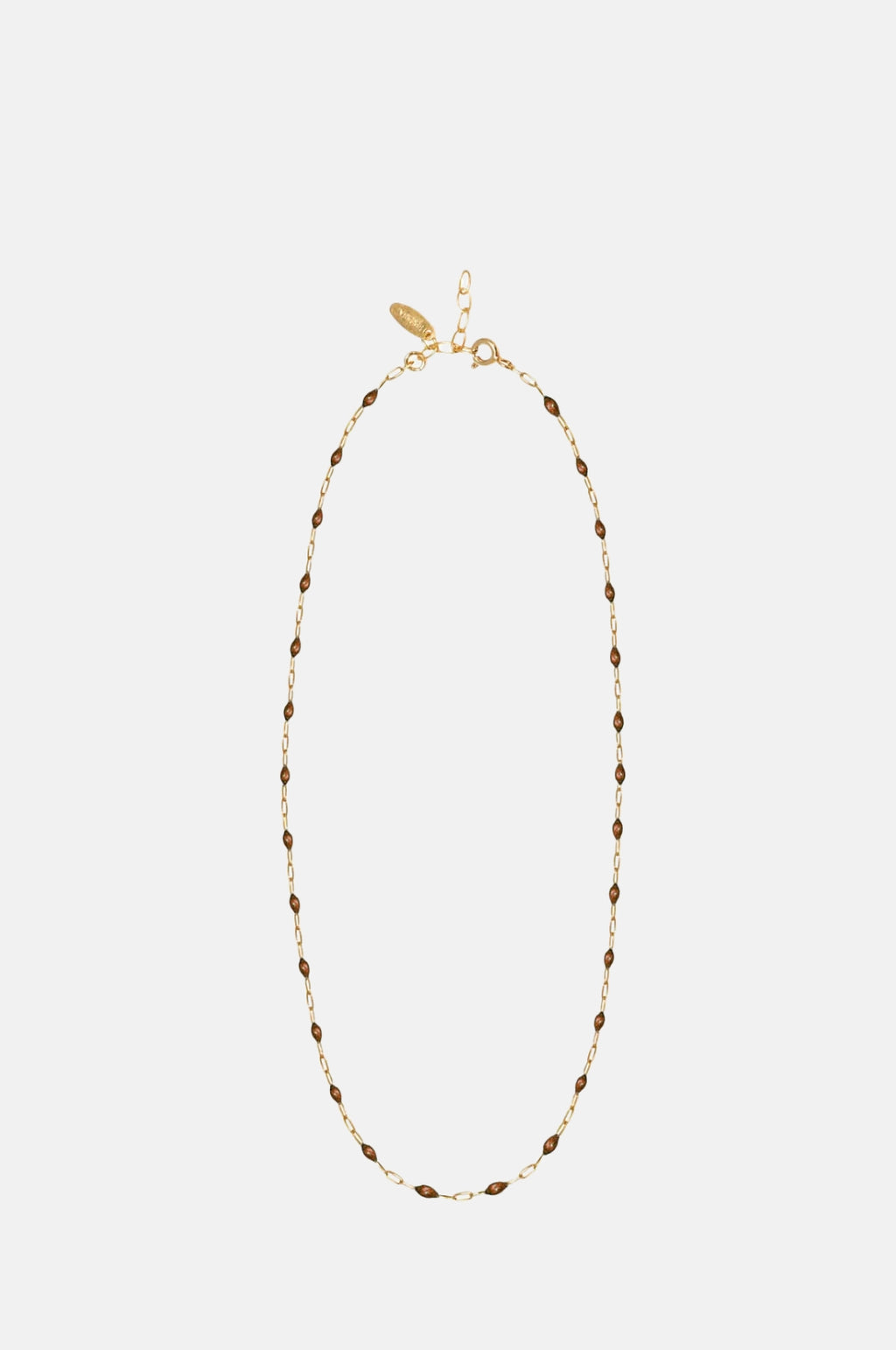 Hermina Athens Bronze Enamel Chain Necklace 85cm.