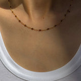 Bronze Enamel Chain Necklace 85cm