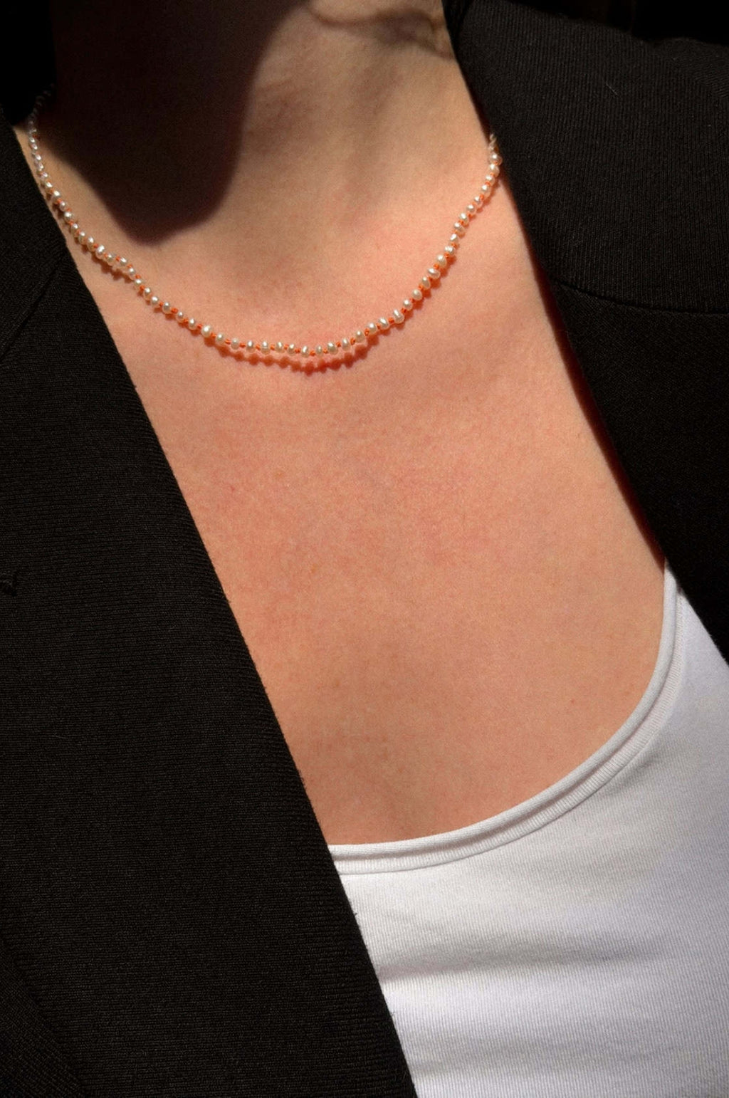 Wizard of Pearls Coral Necklace