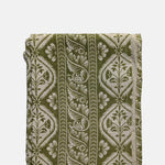Host Folk Stripe Linen Tablecloth Fern Green.