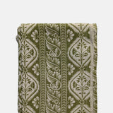 Host Folk Stripe Linen Tablecloth Fern Green.