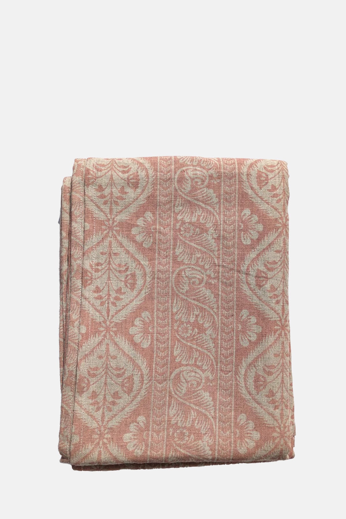 Host Folk Stripe Linen Tablecloth Soft Pink.