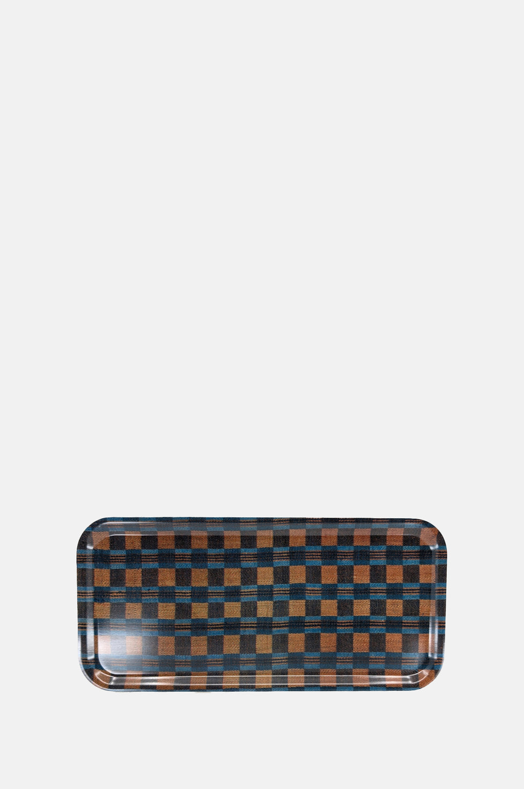 Host Home Native Check Narrow Oblong Tray.
