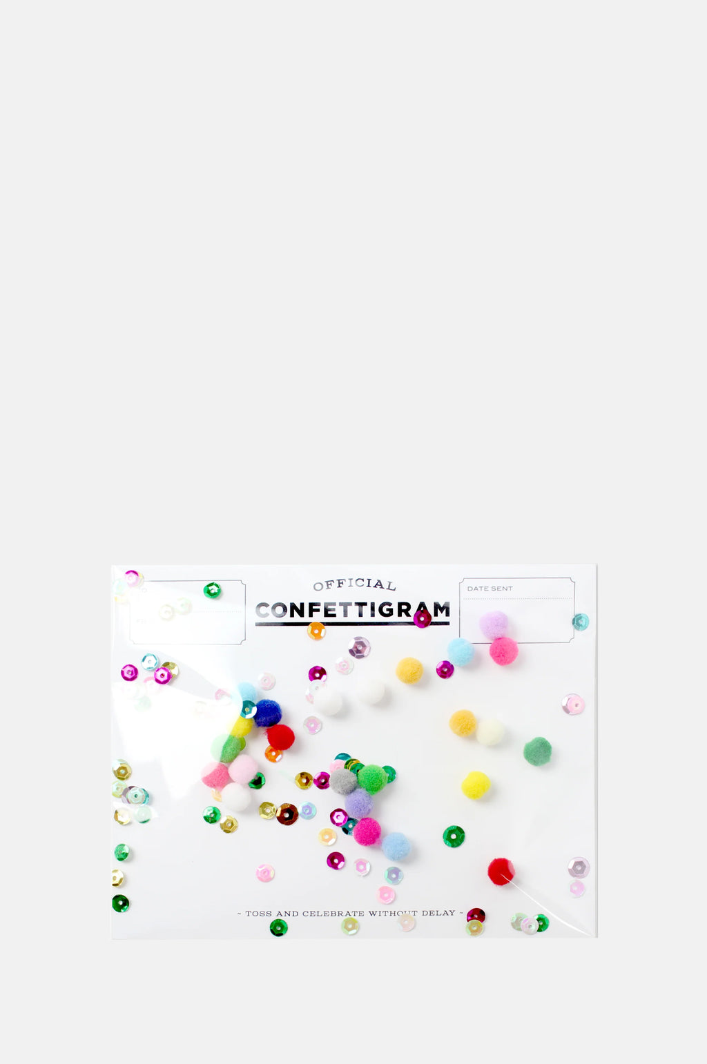 Inklings Paperie Pom Poms Confettigram Card.