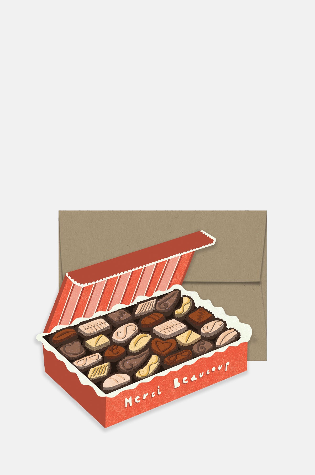 Isatopia Merci Chocolate Box Card.