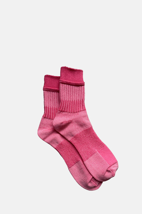 Boro Patchwork Socks Pink