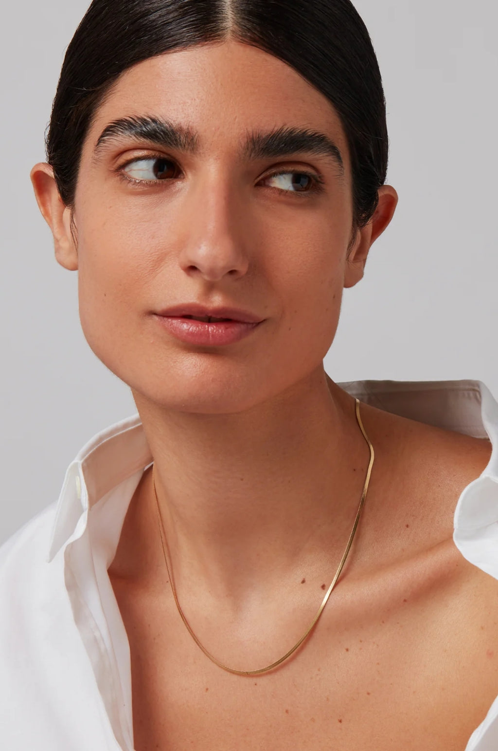 Zeina Slim Gold Chain Necklace