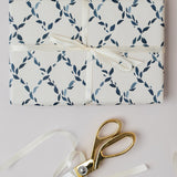 Blue Diamond Botanical Wrapping Paper Set of 3 Sheets