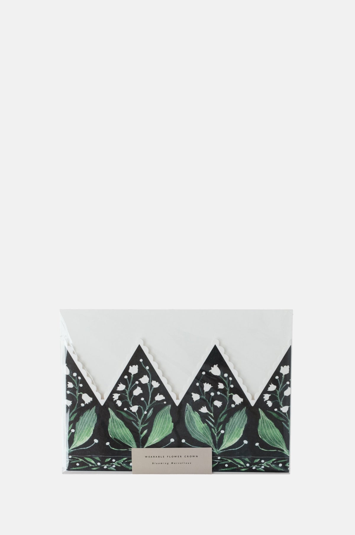 Katie Housley Botanical Party Hat Crown Card Lily of the Valley.