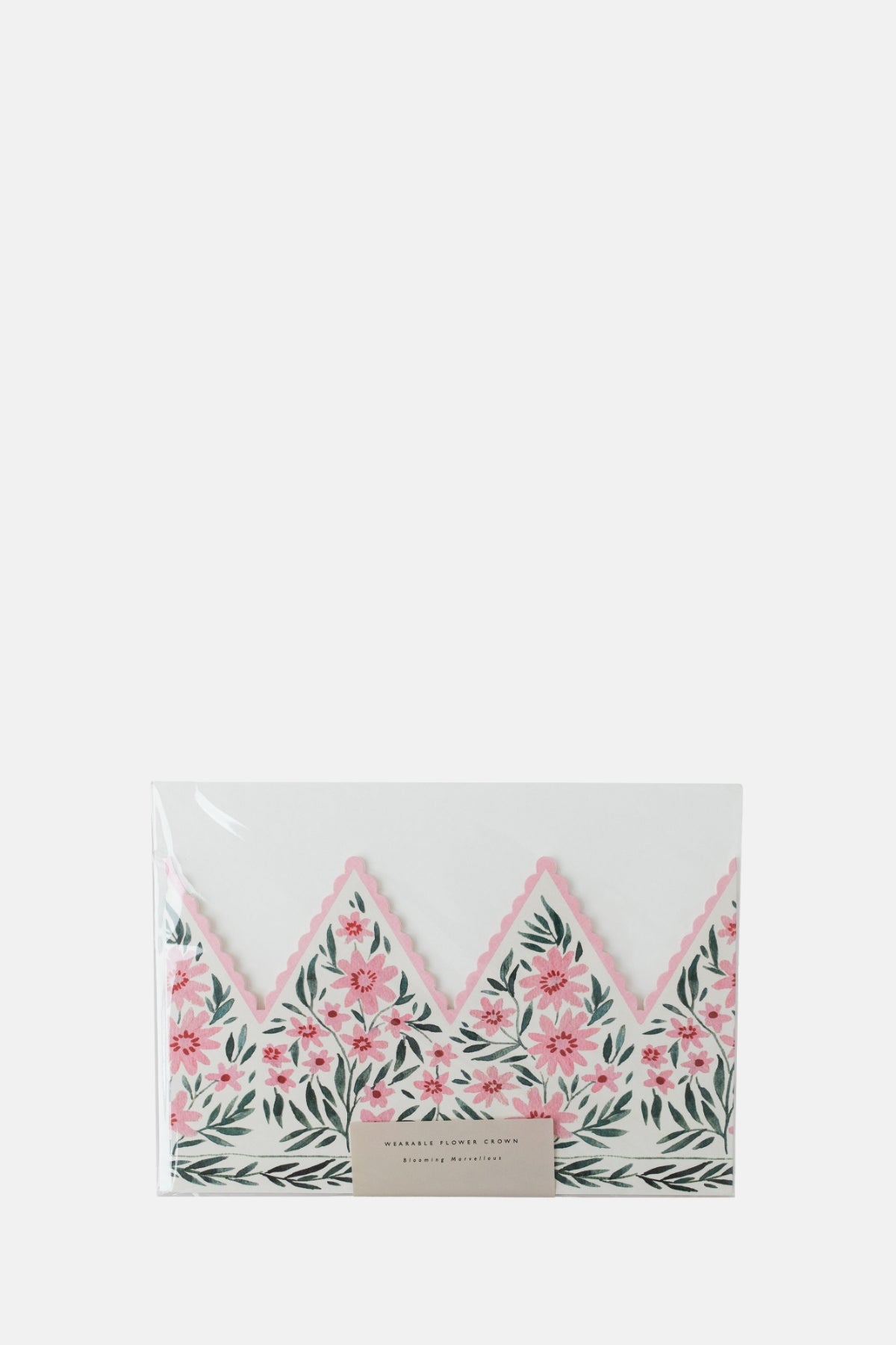 Katie Housley Botanical Party Hat Crown Card Pink Cosmos.