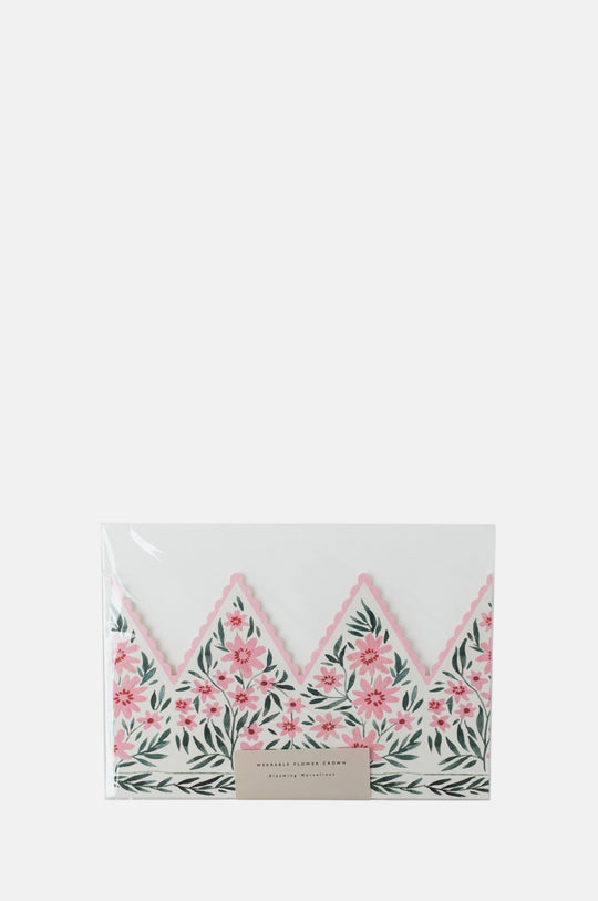 Botanical Party Hat Crown Card Pink Cosmos