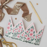 Botanical Party Hat Crown Card Pink Cosmos