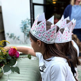 Botanical Party Hat Crown Card Pink Cosmos