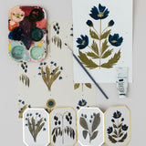 Concertina Botanical Blue Flower Die Cut Mini Card