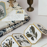Concertina Botanical Blue Flower Die Cut Mini Card