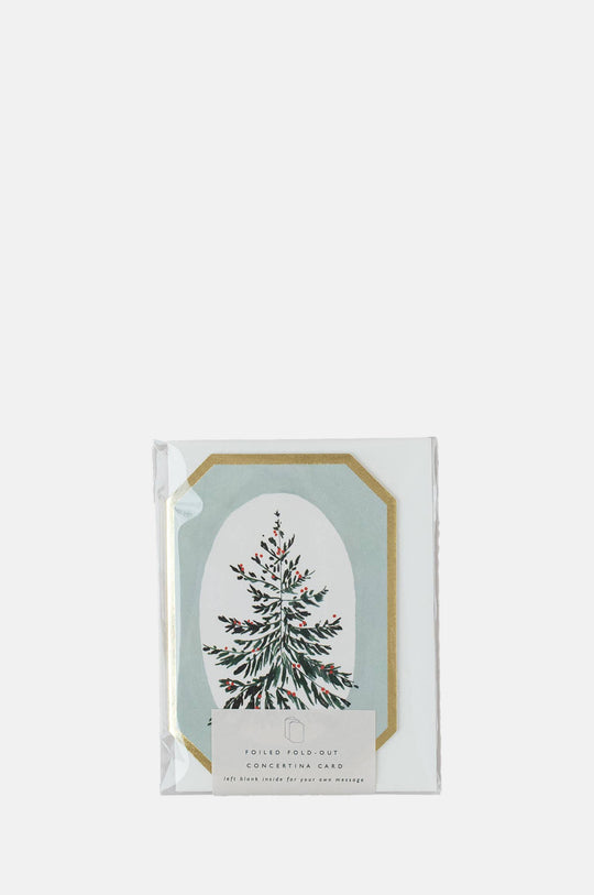 Concertina Botanical Christmas Die Cut Mini Card
