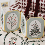 Concertina Botanical Christmas Die Cut Mini Card