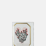 Katie Housley Concertina Botanical Heart Floral Die Cut Mini Card.