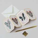 Concertina Botanical Heart Floral Die Cut Mini Card