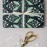 Lily of the Valley Botanical Wrapping Paper Set of 3 Sheets