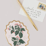 Merry Christmas and A Happy New Year Scallop Die Cut Card