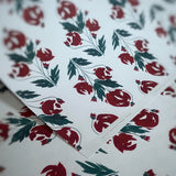 Rose Botanical Wrapping Paper Set of 3 Sheets