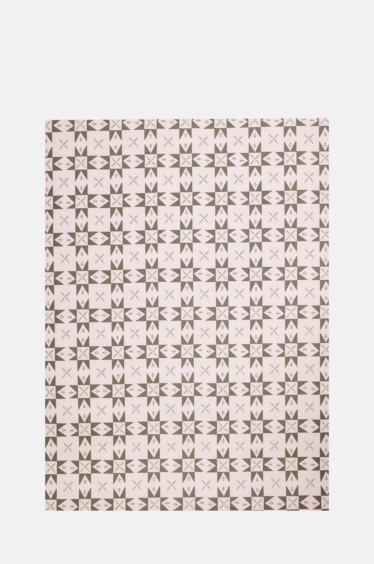 Katie Leamon Green Quilt Pattern Wrapping Paper Set of 3 Sheets.