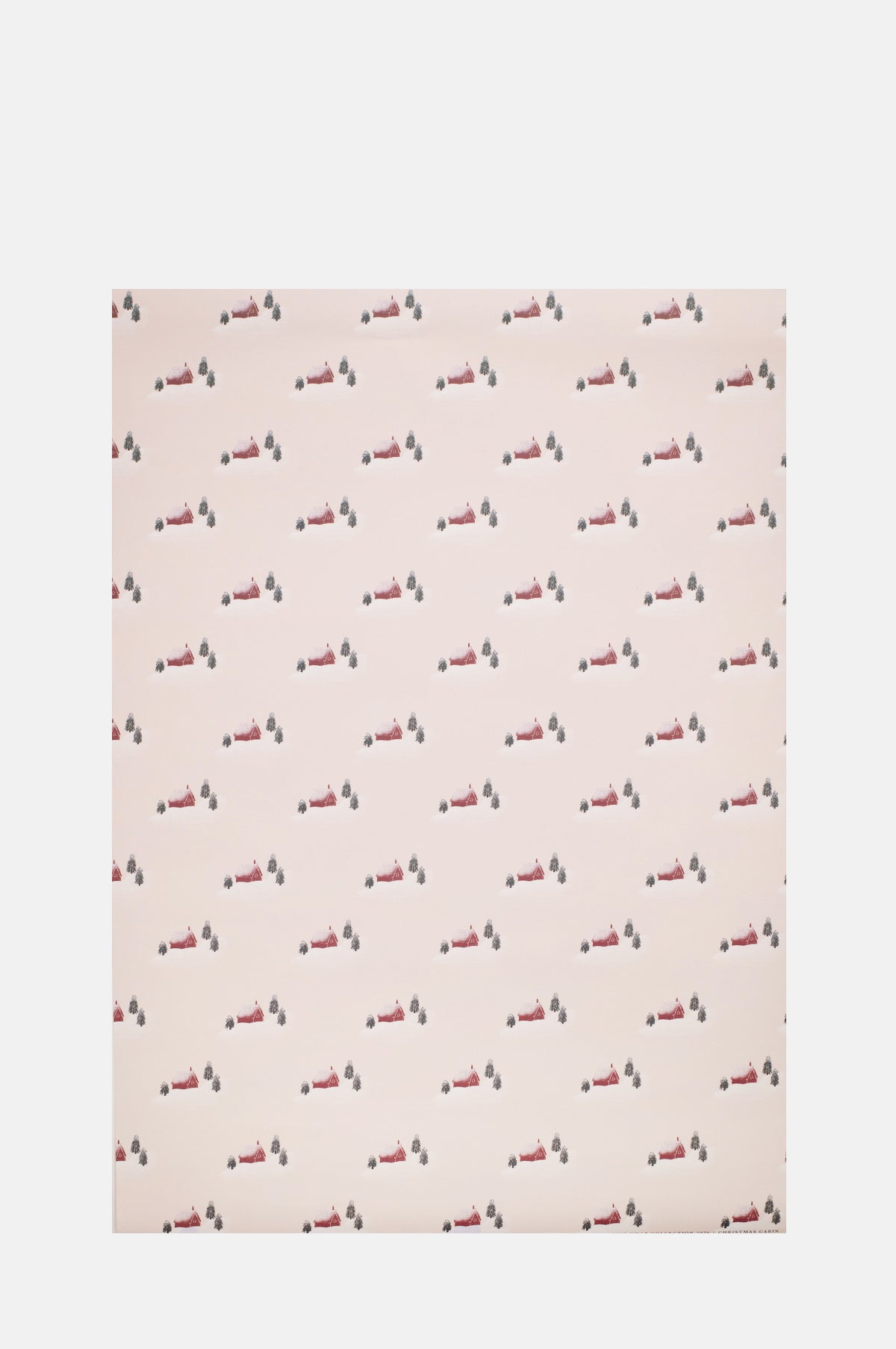 Katie Leamon Illustrated Cabins Christmas Wrapping Paper Set of 3 Sheets.