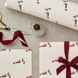 Illustrated Cabins Christmas Wrapping Paper Set of 3 Sheets