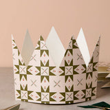 Pack of 6 Green & Red Quilt Pattern Christmas Crown Cards