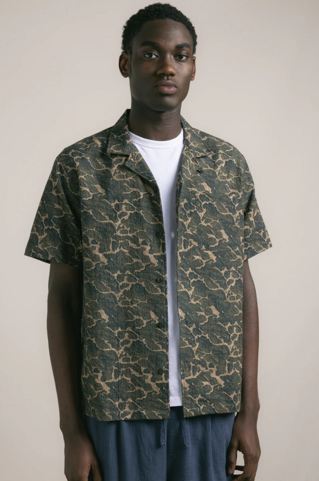 Crammond Shirt Olive Landscape Print