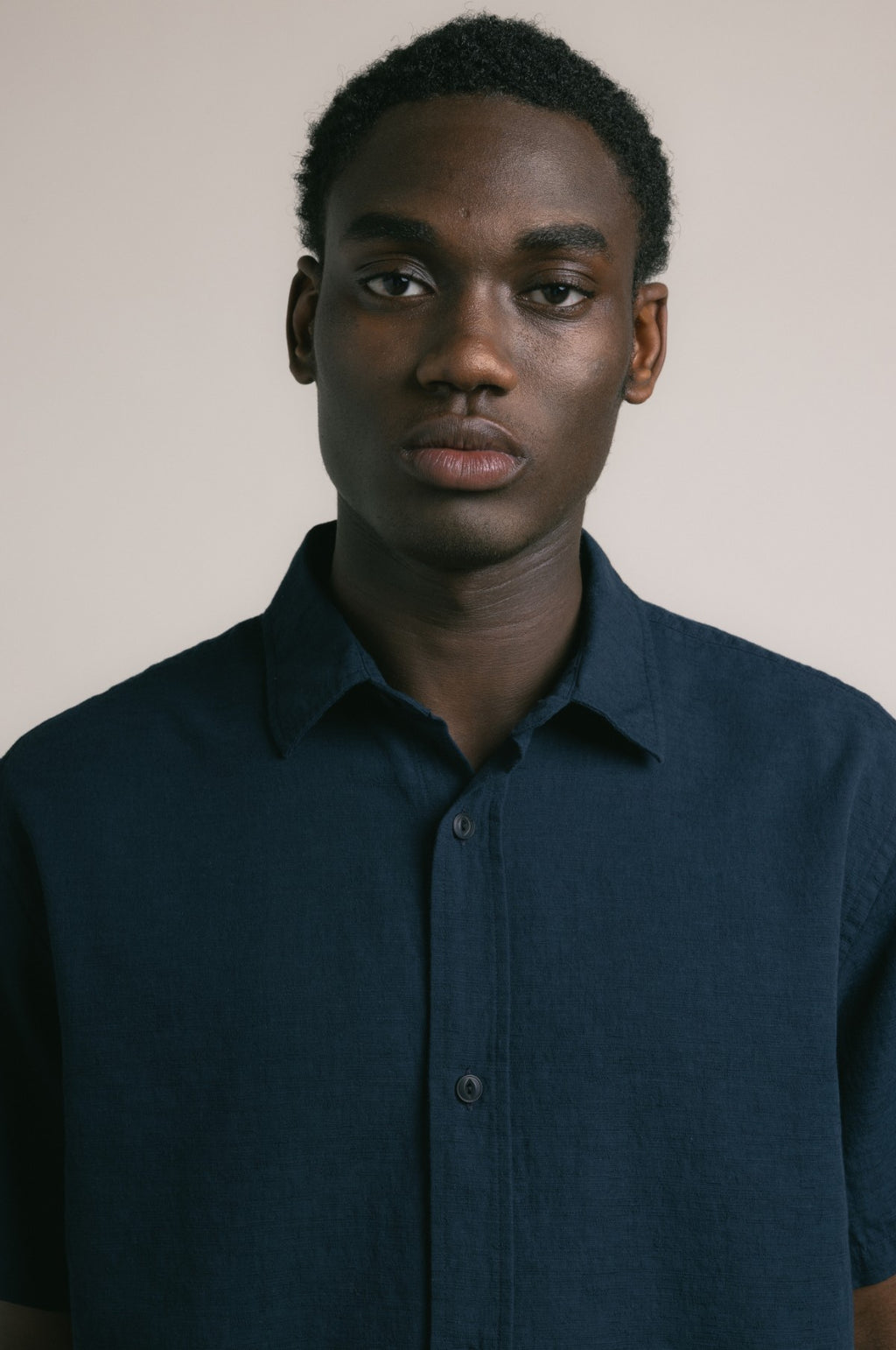 Ferness Oversized Shirt Dark Navy Slub