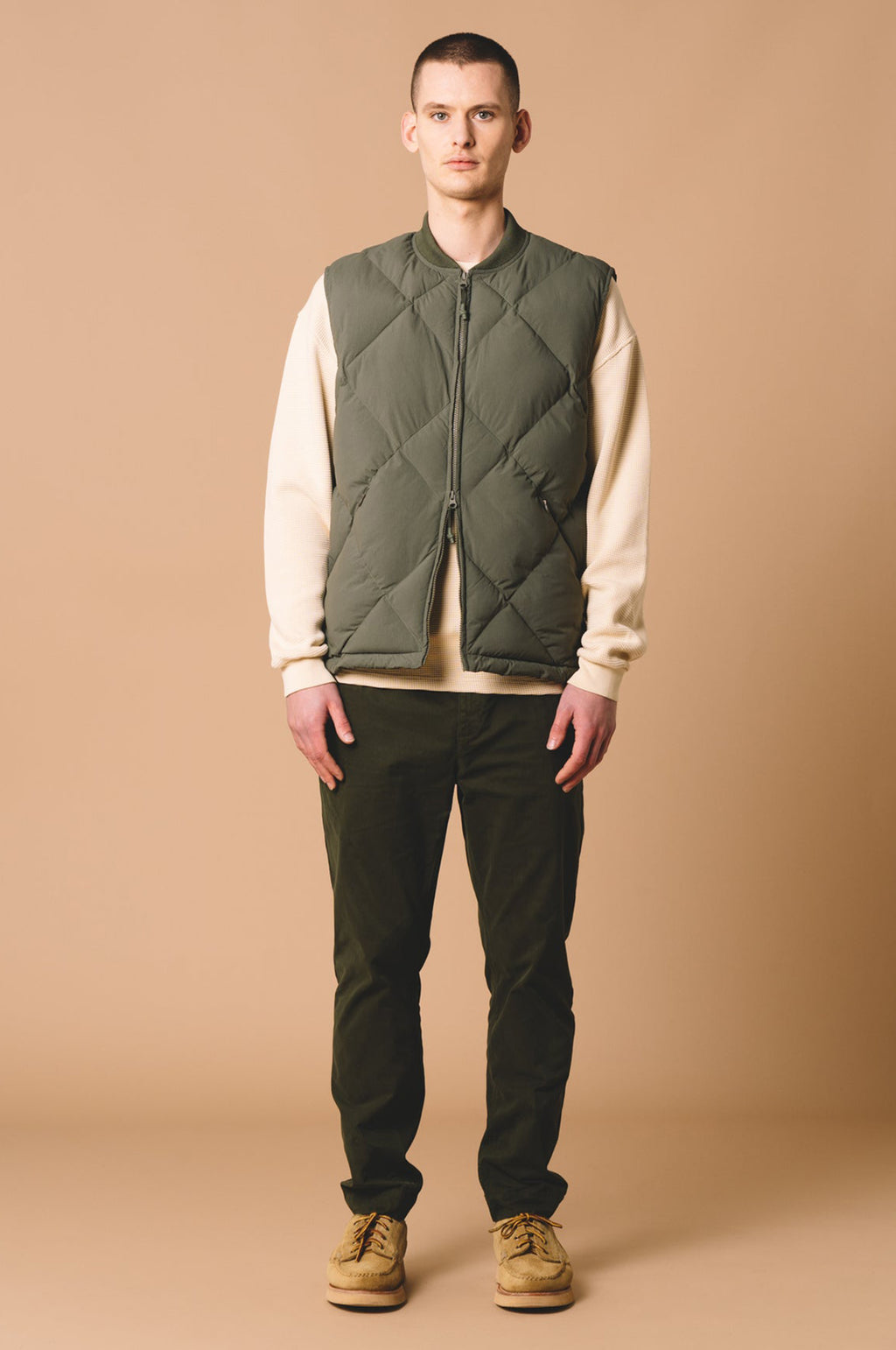 Kestin Linton Down Vest in Olive – The Hambledon