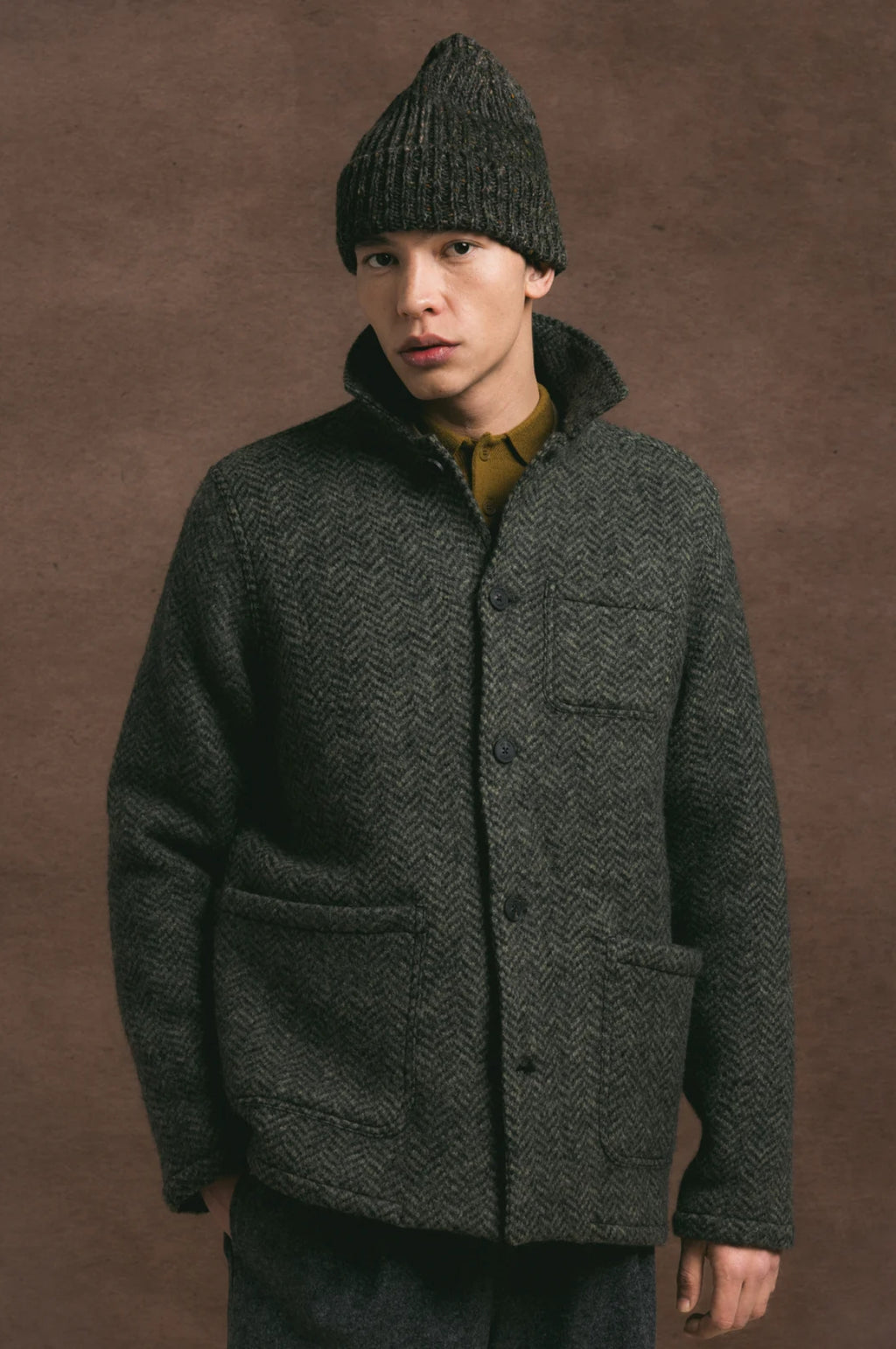 Ormiston Jacket Herringbone Wool Moss