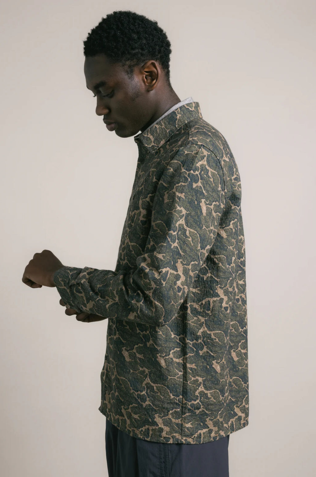Taymount Overshirt Olive Landscape Print