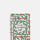 Kitty Kenda Heart Lattice Beautiful Wife Greeting Card.