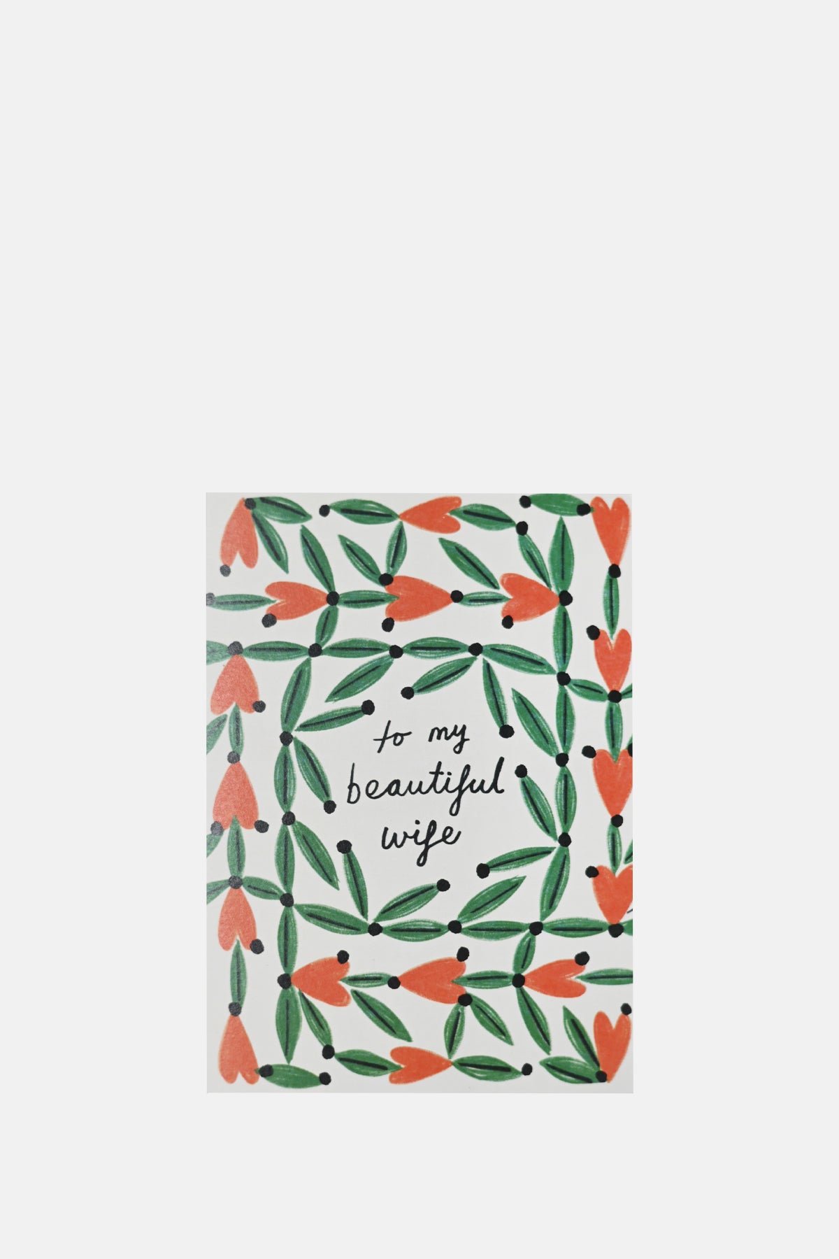 Kitty Kenda Heart Lattice Beautiful Wife Greeting Card.