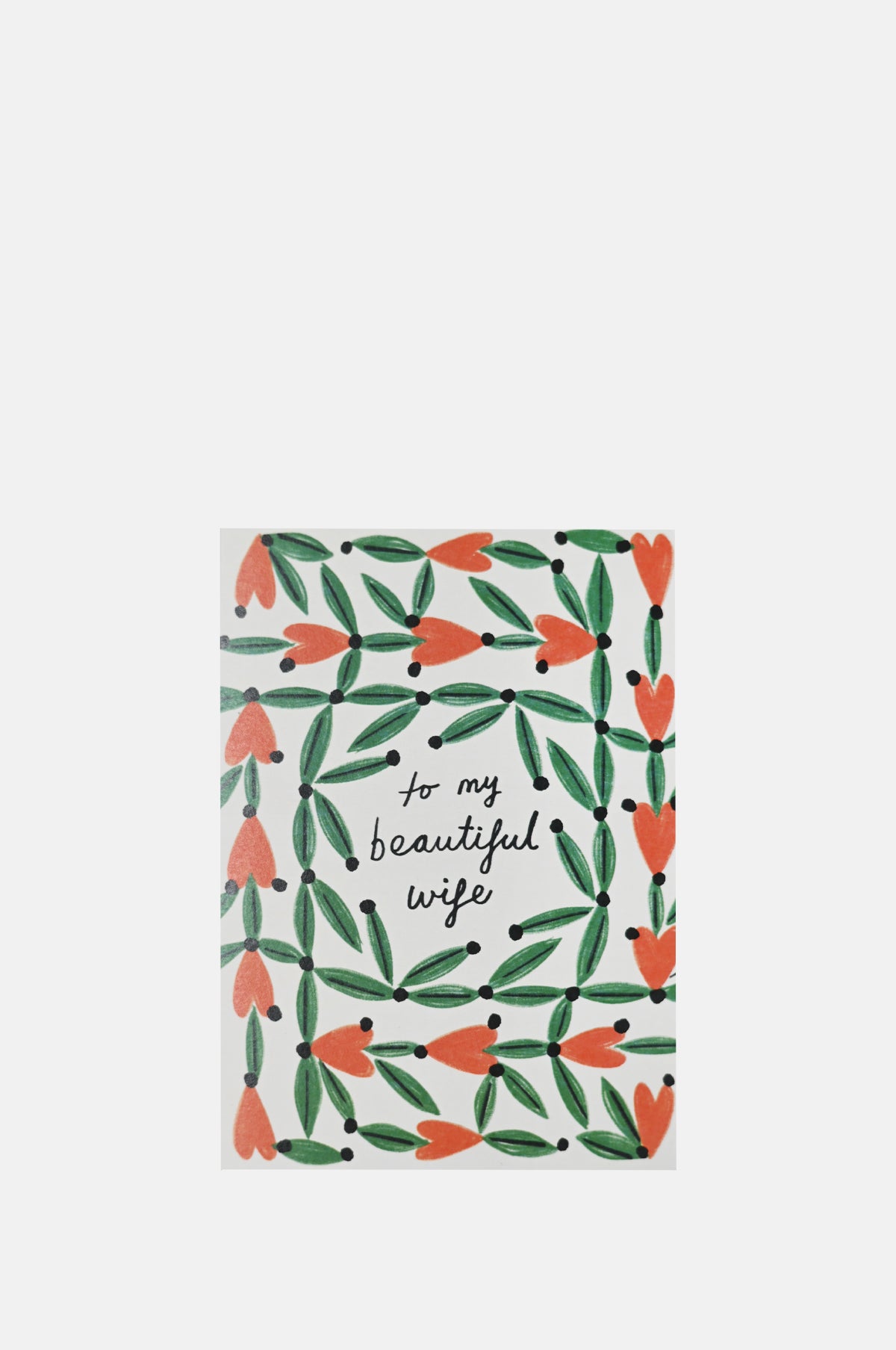 Kitty Kenda Heart Lattice Beautiful Wife Greeting Card.