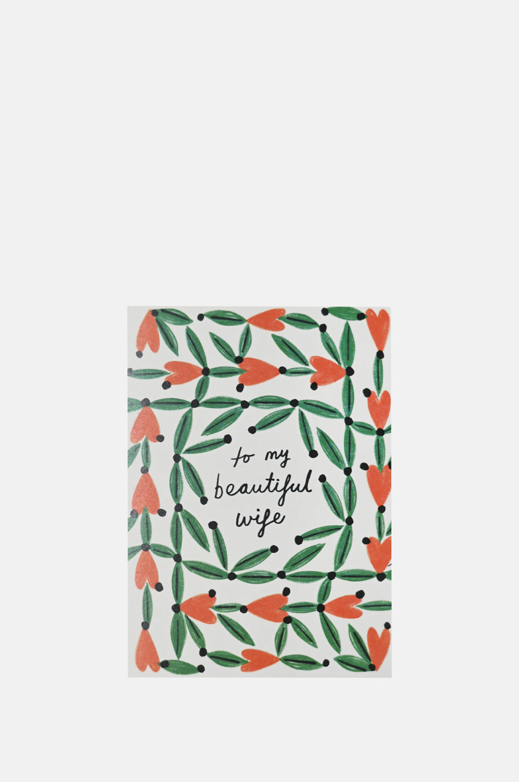 Kitty Kenda Heart Lattice Beautiful Wife Greeting Card.