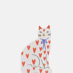 Kitty Kenda Sitting Kitty Shaped Greeting Card Love Heart.