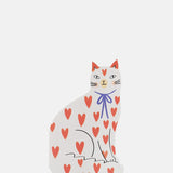 Kitty Kenda Sitting Kitty Shaped Greeting Card Love Heart.