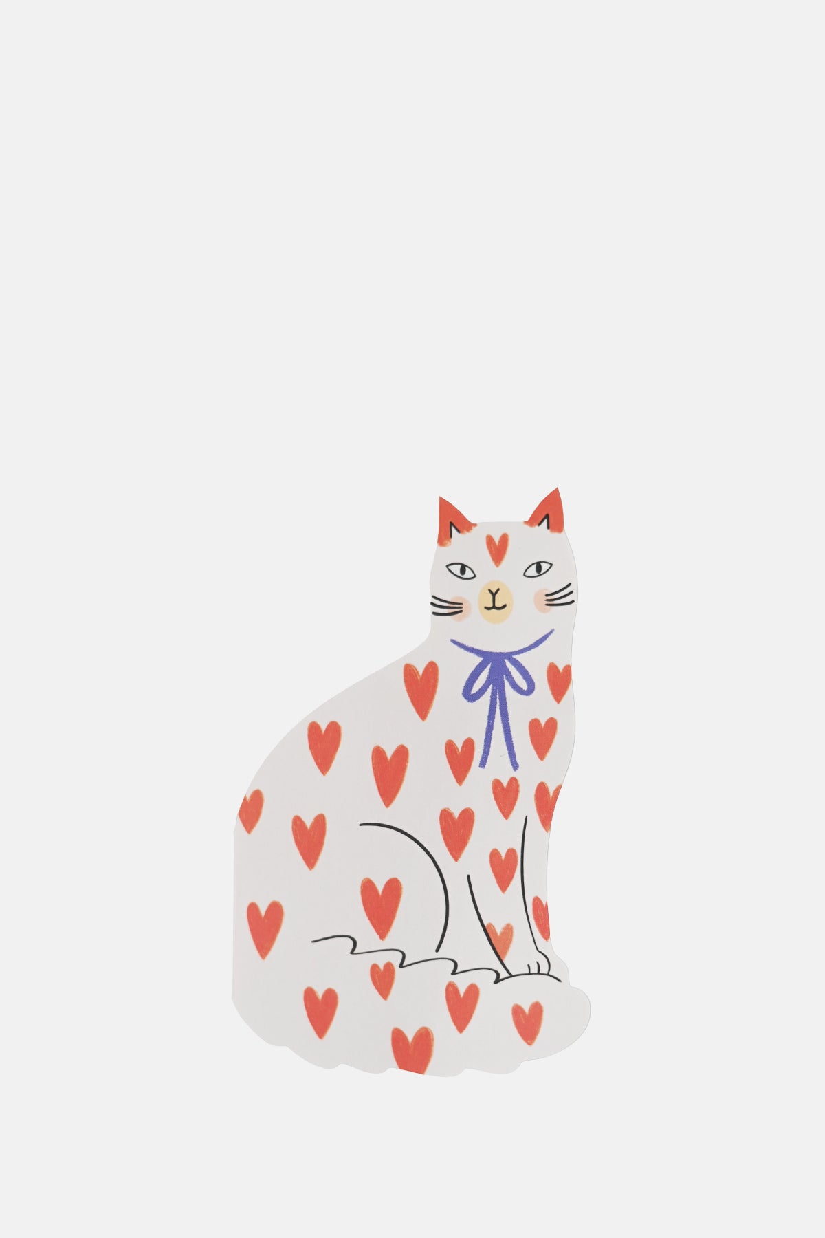 Kitty Kenda Sitting Kitty Shaped Greeting Card Love Heart.