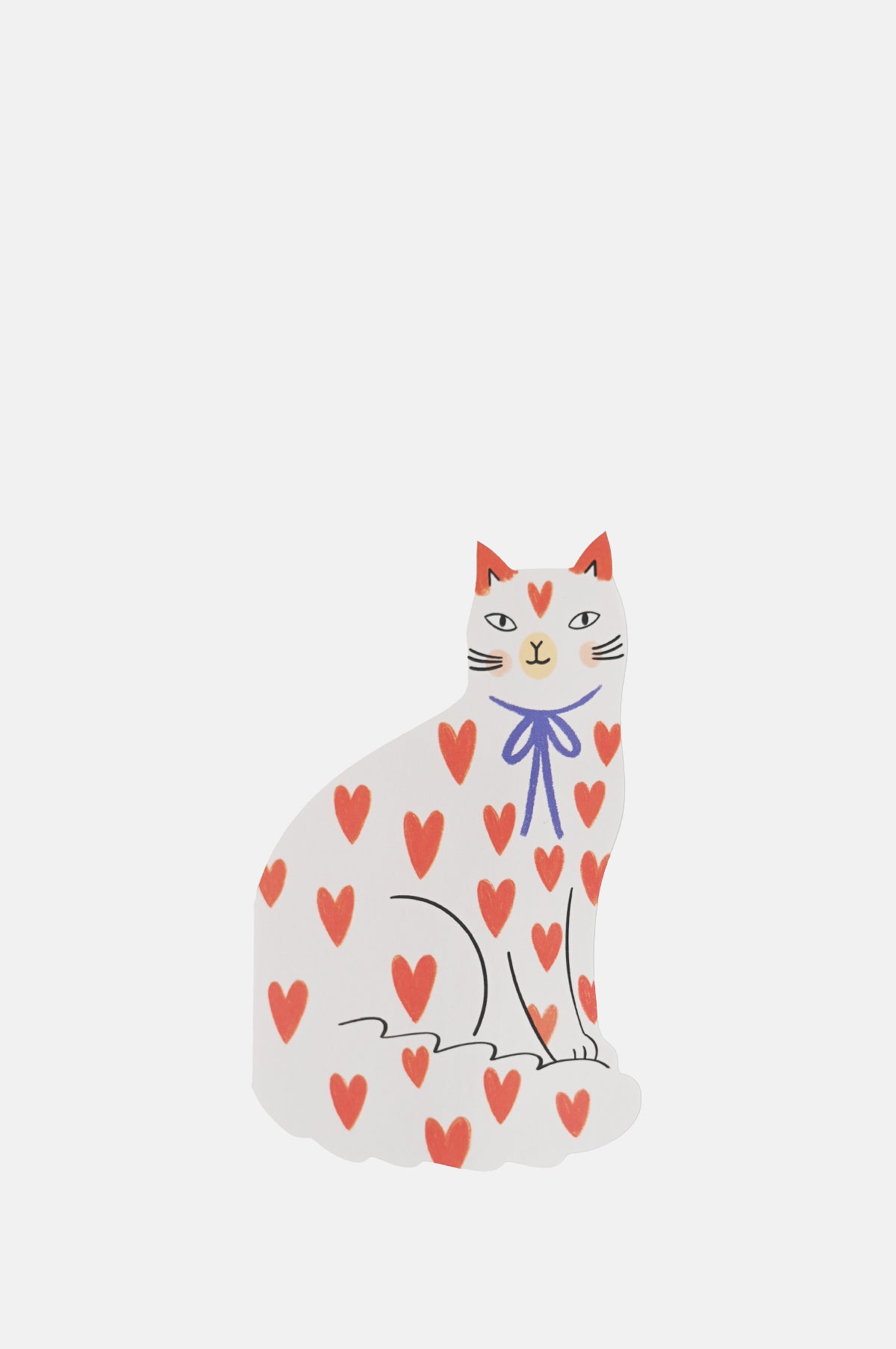 Kitty Kenda Sitting Kitty Shaped Greeting Card Love Heart.
