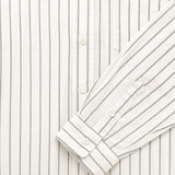 Beefy Cotton Oxford Bone & Olive Stripe