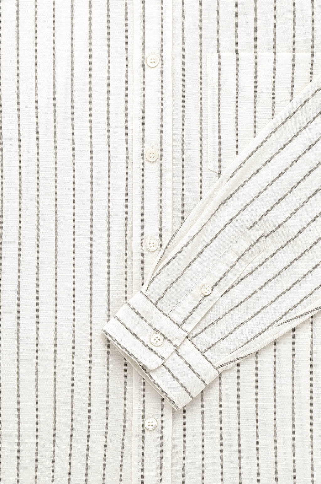 Beefy Cotton Oxford Bone & Olive Stripe